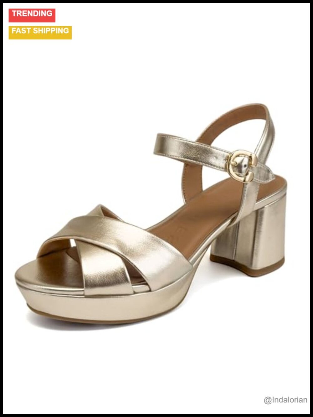 Aerosoles Charlye Faux Leather Platform Wedge Sandal Ankle Strap